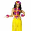 Hawaiian Flower Multicolour 4 Piece Accessory Kit - Lei, Headband, Bracelets