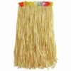 Hula Grass Skirt With Flower Waistband - Synthetic Grass - Adult Size - 55cm Long