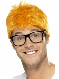 90's TV Host Ginger Wig And Glasses
