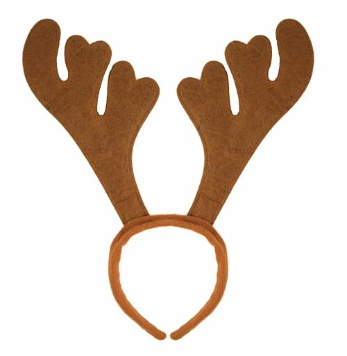 Brown Reindeer Antlers On Headband 3 Brown Reindeer Antlers On Headband