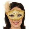 Gold Braided Eyemask With Feather And Jewel -Glamourguise Store product 106830 1 orig