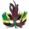 Red, Green & Yellow Feather Eye Mask -Glamourguise Store product 64885 1 orig