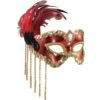 Red Satin Eye Mask On Headband With Feathers -Glamourguise Store product 69453 1 orig