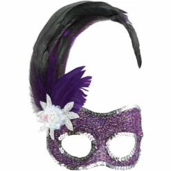 Sequin Face Mask - Purple & Silver