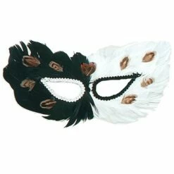 Black & White Feather Eye Mask