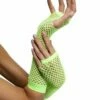 Long Neon Green Fishnet Gloves
