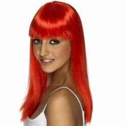 Neon Red Glamourama Wig