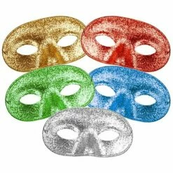 Assorted Colour Glitter Domino Eye Mask