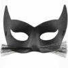 Black Glitter Cat With Whiskers Eye Mask