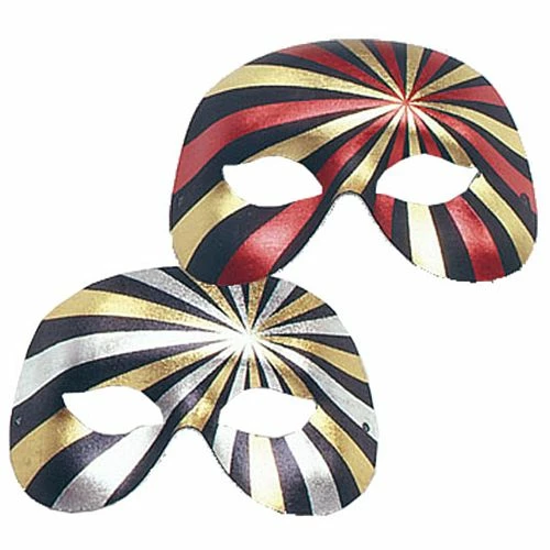Assorted Half Face Metallic Striped Mask 3 Assorted Half Face Metallic Striped Mask