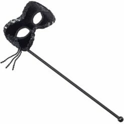 Black Velvet Mask On A Stick