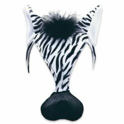 Zebra Plush Mask On Headband With Sound