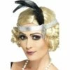 Silver Satin Charleston Headband -Glamourguise Store product 78464 1 orig