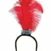 Flapper Headband With 3 Feathers- Red -Glamourguise Store product 82534 1 orig