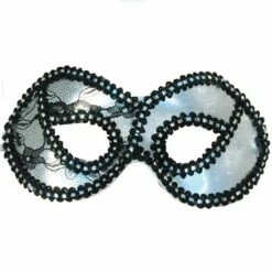Silver Metallic Lace Domino Mask