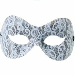 White Lace Domino Eye Mask