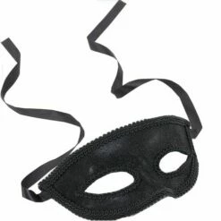 Black Eye Mask With Ribbon Tie