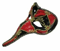 Venetian Black, White And Red Loki Mask