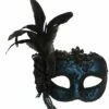 Turquoise Blue Mask With Side Feather On Headband -Glamourguise Store product 93349 1 orig