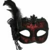 Red Mask With Side Feather On Headband -Glamourguise Store product 93362 1 orig