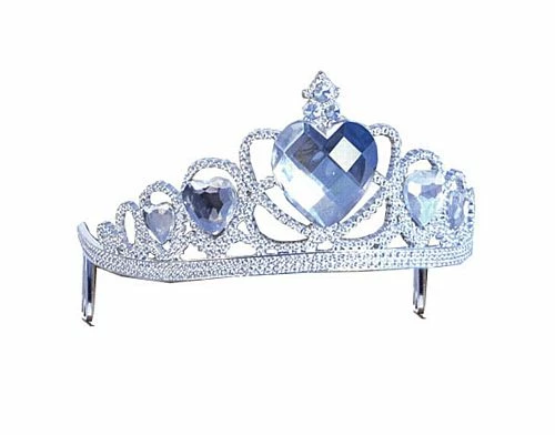 Silver Plastic Tiara - Clear Stones 3 Silver Plastic Tiara - Clear Stones