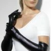 Long Black Wet Look Gloves 1 Long Black Wet Look Gloves -Glamourguise Store product 98244 1 orig