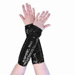 Black Sequin Arm Sleeves
