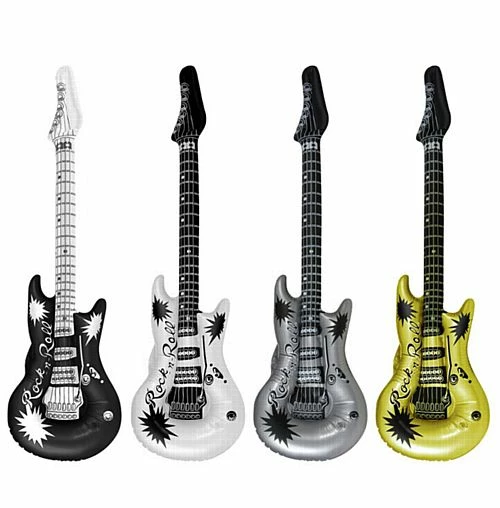 Inflatable Rock & Roll Guitar - Assorted Colours - 1.06m - Each 3 Inflatable Rock & Roll Guitar - Assorted Colours - 1.06m - Each