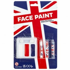 Union Jack British Red, White And Blue Face Paint Kit